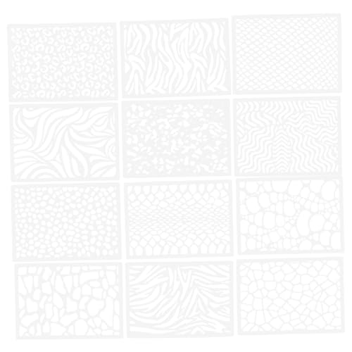 WEKAMOS 12 Stück Teiliges Wiederverwendbares Leopard muster Wand schablonen Robustem Pet material Präzise Ausgeschnittene DIY malschablonen für Möbel Stoff und Wanddekoration von WEKAMOS