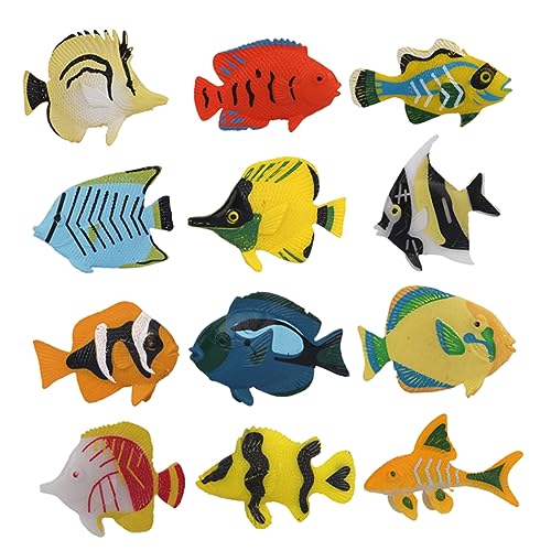 WEKAMOS 12 Stück Tropisches Fisch Modell kindergeburtstags mitgebsel Kleinkinder Educational Toys Kinderzimmer Dekoration Pädagogisches tropisches Fischspielzeug von WEKAMOS