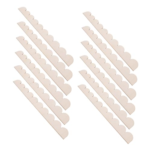 WEKAMOS 12 Stück Unlackierte Holzleisten mit Gewelltem Rand Natürliche Holzmaserung Langlebige DIY Dekorstreifen für Wände Regale Türen Fensterrahmen Vielseitige Heimdekoration von WEKAMOS