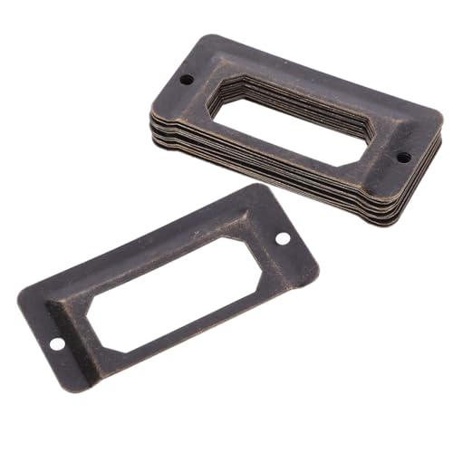 WEKAMOS 12 Stück Vintage Metall Etikettenrahmen Antikgrün Dekorative Namensschildhalter für Aktenschränke Schmuck Geschenkboxen Einfache Befestigung Vielseitig für Büro und Haushalt von WEKAMOS