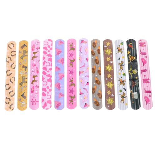 WEKAMOS 12 Stück Western Themen Slap Armbänder für Partys Lustige Cartoon Handgelenkbänder Partygeschenke für Geburtstagsfeiern und Festlichkeiten von WEKAMOS