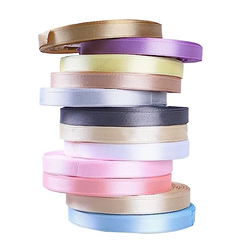 WEKAMOS 12 Stück Yards Satinband Verschiedenen Farben Dekorations und Geschenkverpackungsband für Hochzeiten Bastelarbeiten und Heimdekoration WEKAMOS 12 Stück Yards Satinband Verschiedenen Farben Dekorations und Geschenkverpackungsband für Hochzeiten Bastelarbeiten und Heimdekoration von WEKAMOS