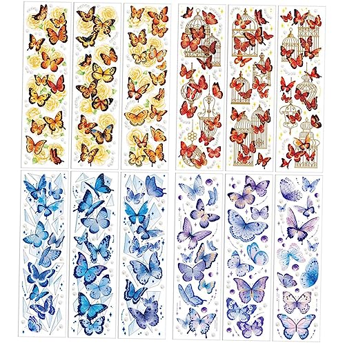 WEKAMOS 12Blätter Schmetterling Aufkleber für Scrapbooking DIY Dekoration für Journal und Handwerk Hochwertige Pet Materialien für Grußkarten und Origami WEKAMOS 12Blätter Schmetterling Aufkleber für Scrapbooking DIY Dekoration für Journal und Handwerk Hochwertige Pet Materialien für Grußkarten und Origami von WEKAMOS