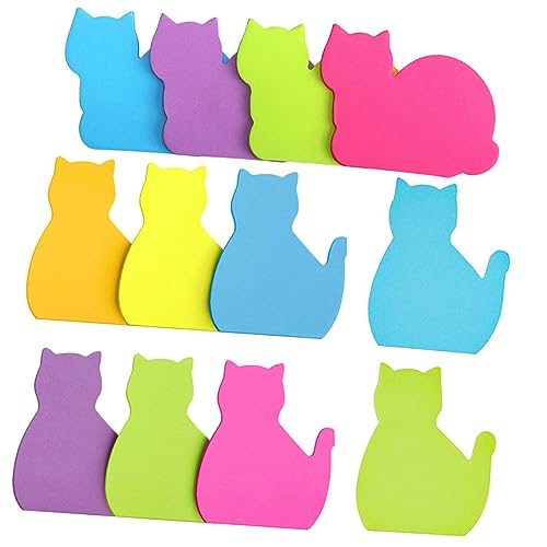 WEKAMOS 12Stücke Katzenförmige Klebezettel Bunte Memo Pads für Bürobedarf Selbstklebende Notizen Zufälligen Designs für Planer und Erinnerungen WEKAMOS 12Stücke Katzenförmige Klebezettel Bunte Memo Pads für Bürobedarf Selbstklebende Notizen Zufälligen Designs für Planer und Erinnerungen von WEKAMOS