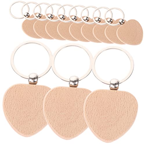 WEKAMOS 12Stücke Leere Holz Schlüsselanhänger DIY Schlüsselbund Rohlinge Unvollendete Holzornamente für Bastelprojekte für und Personalisierte Designs von WEKAMOS