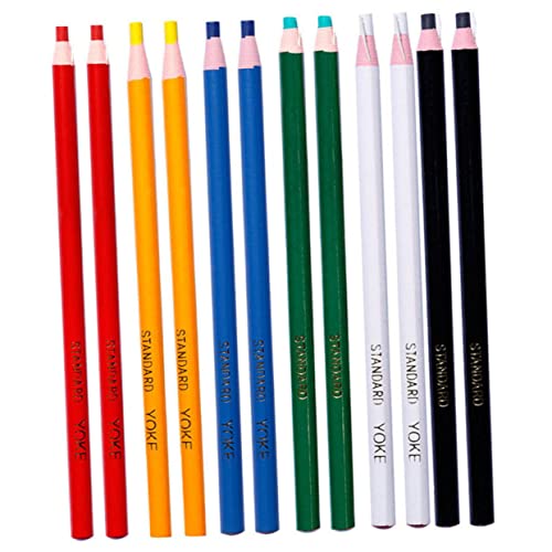 WEKAMOS 12Stücke Wachsstifte Abziehbare Marker für Kunsthandwerk Kleidermarkierung und DIY Projekte Leuchtende Farben für Mehr von WEKAMOS