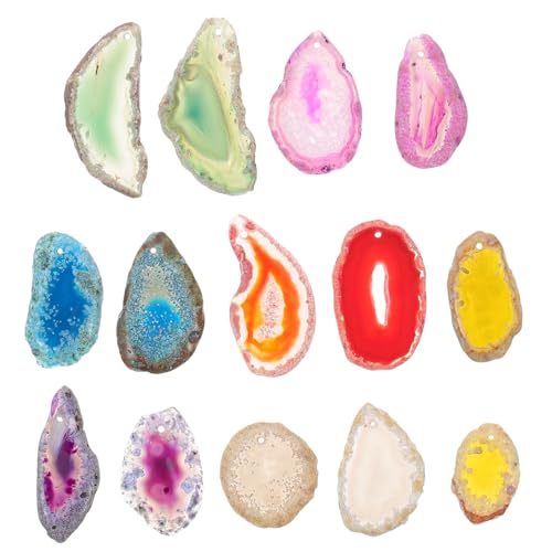 WEKAMOS 14 Stück Natürliche Achat Scheiben Polierte Bunte Schmuckanhänger DIY Material für Ketten Selber Machen Bastelperlen Schmuck Zubehör Vielseitig und Langlebig WEKAMOS 14 Stück Natürliche Achat Scheiben Polierte Bunte Schmuckanhänger DIY Material für Ketten Selber Machen Bastelperlen Schmuck Zubehör Vielseitig und Langlebig von WEKAMOS