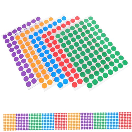 WEKAMOS 15 Blatt Runde Selbstklebende Punktaufkleber Farbcodierte Etiketten Farben für Schule Büro Bastelprojekte Praktisch für Kennzeichnung und Organisation WEKAMOS 15 Blatt Runde Selbstklebende Punktaufkleber Farbcodierte Etiketten Farben für Schule Büro Bastelprojekte Praktisch für Kennzeichnung und Organisation von WEKAMOS