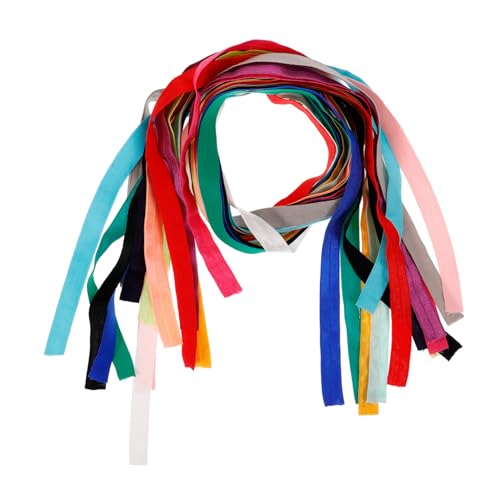 WEKAMOS 15 Stück Buntes Elastisches Band Lange Faltbänder für DIY Bastelprojekte Haargummis Stirnbänder Gürtel und Mehr Hochstretchig und Weich von WEKAMOS