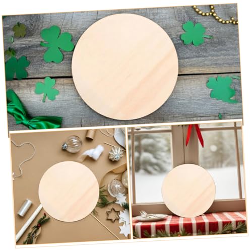 WEKAMOS 15 Stück Teiliges Runde Holzscheiben Unbehandelte Blanko Holzplatten zum Basteln Diy Türschild Holzrundlinge für Party und Festtagsdeko Natürliche Holzscheiben mit Rustikalem von WEKAMOS