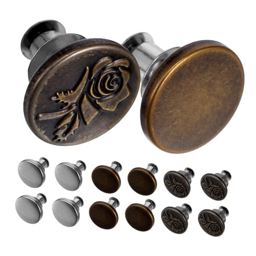 WEKAMOS 15 Stück Teiliges Verstellbare Jeansknöpfe aus Metall Abnehmbare No sew Ersatzknöpfe für Hosen Praktische Knopferweiterung für Erwachsene und Einfache und Schnelle Anbringung von WEKAMOS