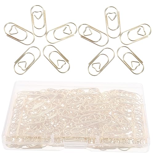 WEKAMOS 150 Stück Mini Herz Büroklammern Metall Paper Clips Gold Dekorative Klammern für Dokumente Notizen und Scrapbooking für Büro und Schule WEKAMOS 150 Stück Mini Herz Büroklammern Metall Paper Clips Gold Dekorative Klammern für Dokumente Notizen und Scrapbooking für Büro und Schule von WEKAMOS