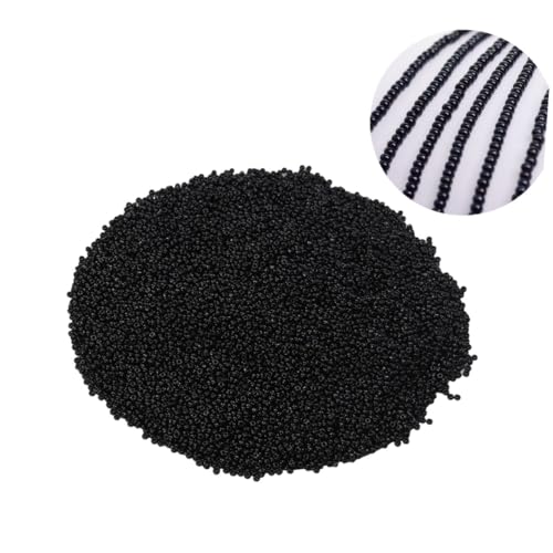 WEKAMOS 15000 Stück Schwarze Glasperlen DIY Schmuckperlen für Armband Halskette Basteln Kristallperlen zum Auffädeln Kleine Perlen Schmuckherstellung Zubehör von WEKAMOS