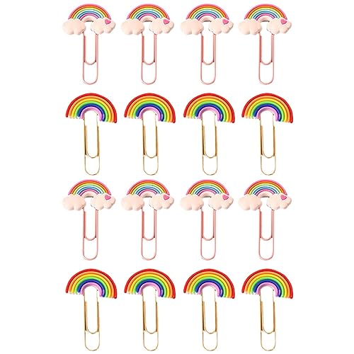 WEKAMOS 16 Stück Teiliges Bunte Clips Flexible Büroklammern für Zuhause und Büro Dekorative Lesezeichen und Stabile Craft Clips für Schule und Dokumentenorganisation von WEKAMOS
