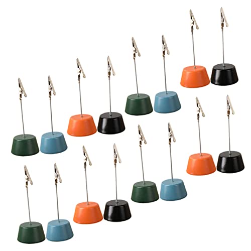 WEKAMOS 16Stücke Memo Klemmen mit Holzbasis Multifunktionale Desktop Notizhalter für Fotos und Notizen Kreative Bürodekoration für Schreibtisch und Organizer von WEKAMOS
