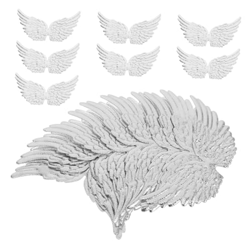 WEKAMOS 18 Stück Flügelbekleidungszubehör Mini-Engelsflügel Engelsflügelverzierung Miniflügel Engelsflügel-Anhänger Zubehör für Partydekoration Vintage Engel Anhänger Stoff Silver WEKAMOS 18 Stück Flügelbekleidungszubehör Mini-Engelsflügel Engelsflügelverzierung Miniflügel Engelsflügel-Anhänger Zubehör für Partydekoration Vintage Engel Anhänger Stoff Silver von WEKAMOS