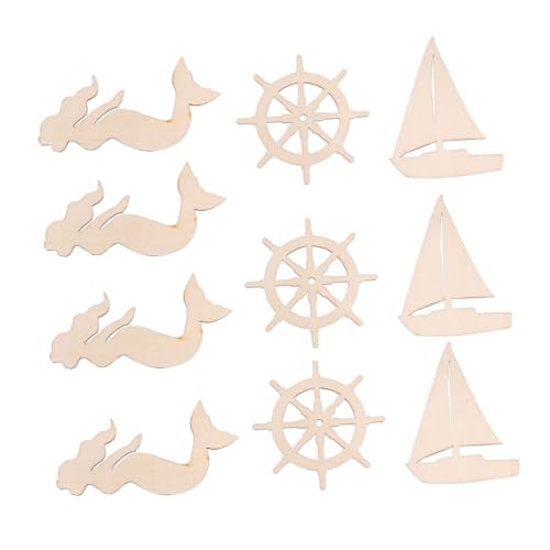 WEKAMOS 18 Stück Teiliges Unvollendetes Holz DIY Meerjungfrau Schiffsruder und Segelboot Motiven Naturbelassen zum Bemalen und Basteln Vielseitige Dekoration für Zuhause Party und WEKAMOS 18 Stück Teiliges Unvollendetes Holz DIY Meerjungfrau Schiffsruder und Segelboot Motiven Naturbelassen zum Bemalen und Basteln Vielseitige Dekoration für Zuhause Party und von WEKAMOS