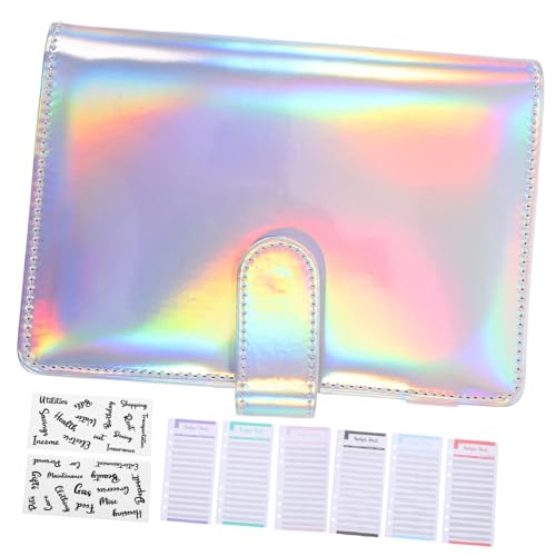 WEKAMOS 1Satz Budgetordner mit Herausnehmbarem Notizblock und Zubehör Teiliges Sparset mit Dekorativen Blättern Transparenten Taschen und Budgetkarten für Effektives Geldmanagement von WEKAMOS
