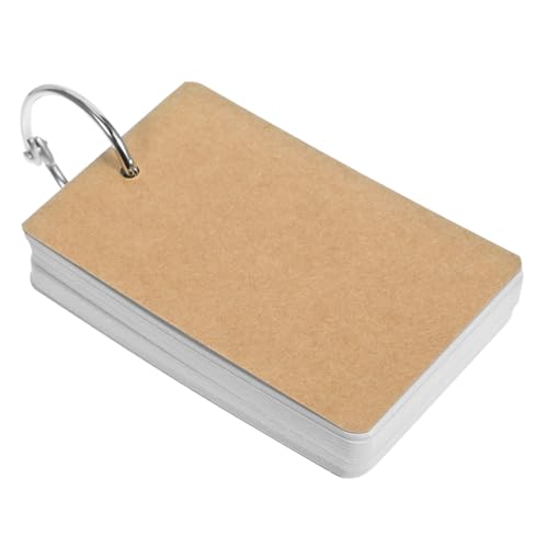 WEKAMOS 1Satz Leere Karten DIY Notizkarten im Vintage Stil Karteikarten mit Ring Kreative Projekte Lernen und Notizen Kraftpapier Karten von WEKAMOS