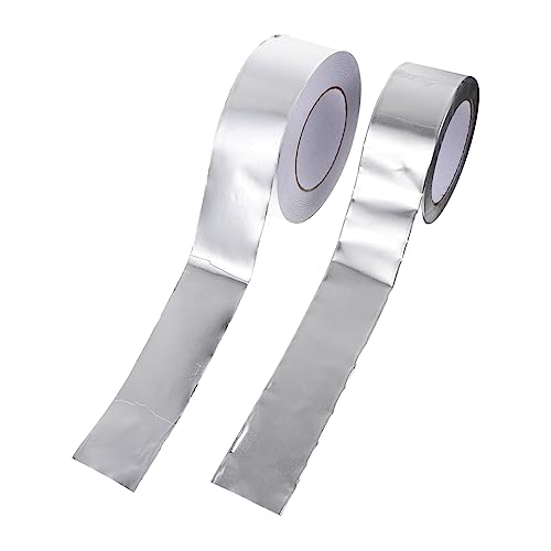 WEKAMOS 2 Rollen Aluminium Klebeband Set Hitzebeständiges Selbstklebendes Alufolien Tape für Küche Elektronik Wasser und Ölschutz Vielseitig Einsetzbar von WEKAMOS