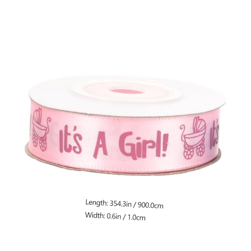 WEKAMOS 2 Rollen Babyparty Geschenkband Satinband Blau Rosa Schleifenband Dekoband für Taufe Geschenkverpackung Partydeko Bastelband Multifunktional von WEKAMOS