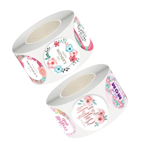 WEKAMOS 2 Rollen Dekorative Geschenkaufkleber Mütter Tag Du aufkleberpapier paket säckchen seal Etiketten für Geschenkverpackungen Klebeetiketten Aufkleber Kupferplattenaufkleber von WEKAMOS