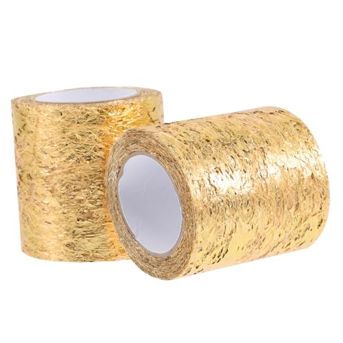 WEKAMOS 2 Rollen Gold Mesh Tüllband für DIY Handwerk Blumenverpackung und Weihnachtsdeko für Bastelprojekte und Festliche Anlässe Glänzendes Design Vielseitig Einsetzbar WEKAMOS 2 Rollen Gold Mesh Tüllband für DIY Handwerk Blumenverpackung und Weihnachtsdeko für Bastelprojekte und Festliche Anlässe Glänzendes Design Vielseitig Einsetzbar von WEKAMOS
