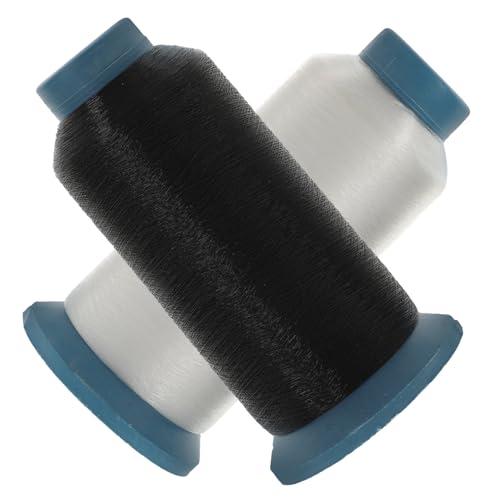 WEKAMOS 2 Rollen Hochleistungs Nähgarn Nylon Nähfaden für Hand und Maschinenstich Schwarz und Weiß für DIY Kleidung Quilten und Reparaturen von WEKAMOS