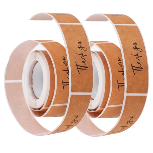 WEKAMOS 2 Rollen Praktische Geschenkaufkleber Selbstklebend Dankeschön Sticker für Umschläge Verpackungen und Dekoration Vielseitige Etikettenaufkleber für Einladungen Partys und von WEKAMOS