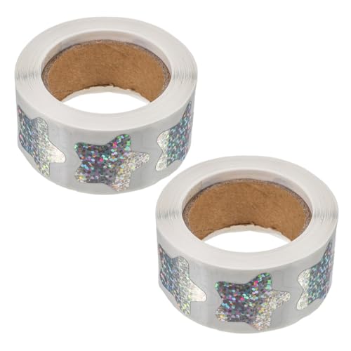 WEKAMOS 2 Rollen Selbstklebende Glänzende Sternaufkleber Holografische Verpackungssticker Wasserfeste PVC Dekoration Reflektierende Sterne für DIY Scrapbooking Basteln WEKAMOS 2 Rollen Selbstklebende Glänzende Sternaufkleber Holografische Verpackungssticker Wasserfeste PVC Dekoration Reflektierende Sterne für DIY Scrapbooking Basteln von WEKAMOS