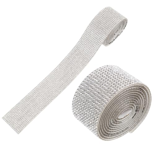 WEKAMOS 2 Rollen Selbstklebendes Strassband Reihen Breit DIY Rhinestone Ribbon für Kleidung Geschenkverpackung Auto Handy Dekoration Glitzersteine Silber WEKAMOS 2 Rollen Selbstklebendes Strassband Reihen Breit DIY Rhinestone Ribbon für Kleidung Geschenkverpackung Auto Handy Dekoration Glitzersteine Silber von WEKAMOS