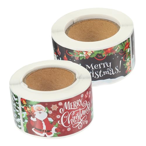 WEKAMOS 2 Rollen Weihnachtliche Geschenkaufkleber Selbstklebende Siegel Etiketten Kartonversiegelung für Geschenkboxen Glatte Oberfläche Schreibbar für Geschenkverpackung DIY WEKAMOS 2 Rollen Weihnachtliche Geschenkaufkleber Selbstklebende Siegel Etiketten Kartonversiegelung für Geschenkboxen Glatte Oberfläche Schreibbar für Geschenkverpackung DIY von WEKAMOS