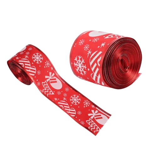 WEKAMOS 2 Rollen Weihnachtsdekoration Band Schnee Stern Druck Geschenkband für Basteln Breit für Christbaum Hochzeiten und Festliche Anlässe Rot WEKAMOS 2 Rollen Weihnachtsdekoration Band Schnee Stern Druck Geschenkband für Basteln Breit für Christbaum Hochzeiten und Festliche Anlässe Rot von WEKAMOS