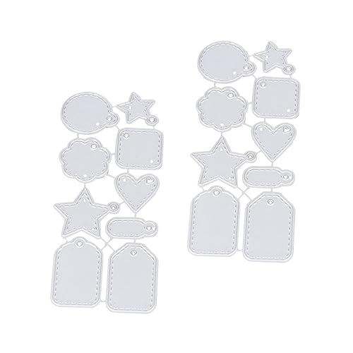 WEKAMOS 2 STÜCK Teiliges Metall Stanzformen für DIY Label Anhänger Langlebige Kohlenstoffstahl Schneidevorlagen Wiederverwendbar Handgefertigte Präge Schablonen für Etiketten und Anhänger von WEKAMOS