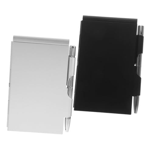 WEKAMOS 2 Sätze Aluminiumlegierung Mini Notizbuch mit Stifthalter Kompaktes Leichtes Metall notizpad mit Abreißbaren Blättern Schwarz und Silber Tragbares Journal für Unterwegs WEKAMOS 2 Sätze Aluminiumlegierung Mini Notizbuch mit Stifthalter Kompaktes Leichtes Metall notizpad mit Abreißbaren Blättern Schwarz und Silber Tragbares Journal für Unterwegs von WEKAMOS