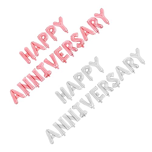 WEKAMOS 2 Sätze Happy Anniversary Balloons Dekorationen Aluminiumfolie Luftballons Silber und Roségold Schnelles Aufblasen Wiederverwendbar Für Hochzeits und Jubiläumspartys WEKAMOS 2 Sätze Happy Anniversary Balloons Dekorationen Aluminiumfolie Luftballons Silber und Roségold Schnelles Aufblasen Wiederverwendbar Für Hochzeits und Jubiläumspartys von WEKAMOS