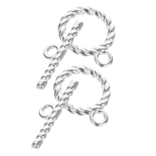 WEKAMOS 2 Sätze Silber Toggle Verschlüsse Metall Bar und Ring Kettenverschlüsse für Armbänder und Halsketten DIY Schmuckverbinder WEKAMOS 2 Sätze Silber Toggle Verschlüsse Metall Bar und Ring Kettenverschlüsse für Armbänder und Halsketten DIY Schmuckverbinder von WEKAMOS
