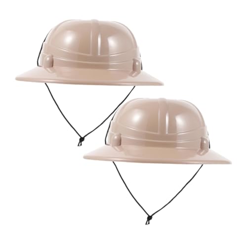WEKAMOS 2 Stück Abenteuerhut camping zubehör Cosplay-Entdeckerkappen Entdecker Cosplay Hüte Requisiten für die Leistung Entdecker haben Männer Leistungszubehör Entdecker-Caps Plastik Beige von WEKAMOS