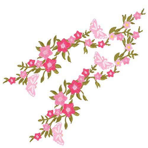 WEKAMOS 2 Stück Bestickte Blumen und Schmetterlings Patches zum Aufbügeln DIY Stoffaufnäher für Kleidung Taschen Jeans und Dekoration WEKAMOS 2 Stück Bestickte Blumen und Schmetterlings Patches zum Aufbügeln DIY Stoffaufnäher für Kleidung Taschen Jeans und Dekoration von WEKAMOS