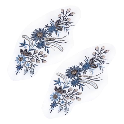 WEKAMOS 2 Stück Blumen Applikationen Pailletten Handmade Stoffpatches für DIY Kleidung Dekoration Bestickte Spitzenblumen in Blau Langlebig und Attraktiv für Kleidung und Accessoires WEKAMOS 2 Stück Blumen Applikationen Pailletten Handmade Stoffpatches für DIY Kleidung Dekoration Bestickte Spitzenblumen in Blau Langlebig und Attraktiv für Kleidung und Accessoires von WEKAMOS