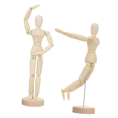 WEKAMOS 2 Stück Gelenk Holzpuppe für Künstler Bewegliche Zeichenpuppe aus Massivem Holz Unbemalte Holzfigur zum Malen Flexible Gliederfigur für Skizzieren und Heimdekoration WEKAMOS 2 Stück Gelenk Holzpuppe für Künstler Bewegliche Zeichenpuppe aus Massivem Holz Unbemalte Holzfigur zum Malen Flexible Gliederfigur für Skizzieren und Heimdekoration von WEKAMOS