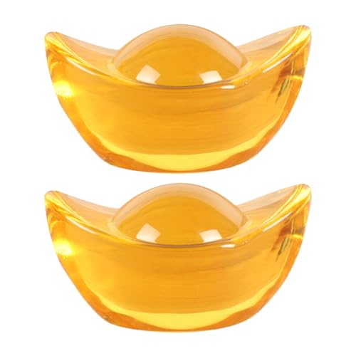 WEKAMOS 2 Stück Goldene Ingots Feng Shui Dekofiguren aus Reichtum Ornament für Zuhause oder Büro Festtagsgeschenk für Freunde und Familie Symbol für Wohlstand WEKAMOS 2 Stück Goldene Ingots Feng Shui Dekofiguren aus Reichtum Ornament für Zuhause oder Büro Festtagsgeschenk für Freunde und Familie Symbol für Wohlstand von WEKAMOS