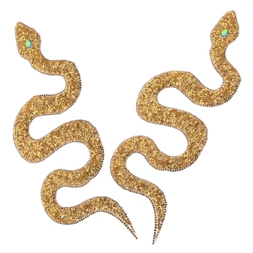 WEKAMOS 2 Stück Goldene Schlangen Patches mit Strasssteinen Teiliges Modische Pailletten Bügelmotive für Kleidung Schuhe Hüte und Taschen Langlebig Glänzend Vielseitig Einsetzbar als DIY WEKAMOS 2 Stück Goldene Schlangen Patches mit Strasssteinen Teiliges Modische Pailletten Bügelmotive für Kleidung Schuhe Hüte und Taschen Langlebig Glänzend Vielseitig Einsetzbar als DIY von WEKAMOS