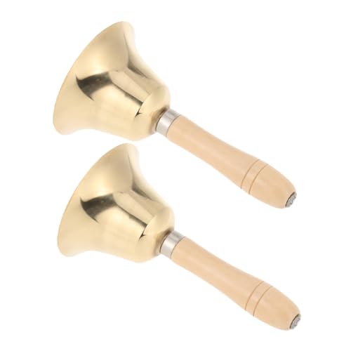 WEKAMOS 2 Stück Handglocken aus Massivem Messing mit Ergonomischem Holzgriff Lautes Klingeln für Restaurant Unterricht Spiele und Design und Rutschfester Griff WEKAMOS 2 Stück Handglocken aus Massivem Messing mit Ergonomischem Holzgriff Lautes Klingeln für Restaurant Unterricht Spiele und Design und Rutschfester Griff von WEKAMOS