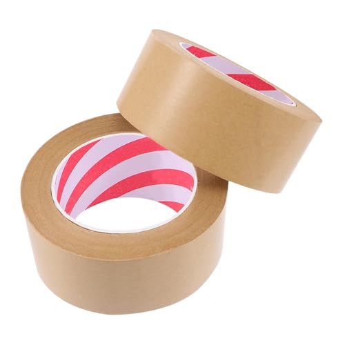 WEKAMOS 2 Stück Kraftpapier Klebeband Hochhaftend Wasserfrei Einfach Abreißbar für DIY Projekte und Verpackungen von WEKAMOS