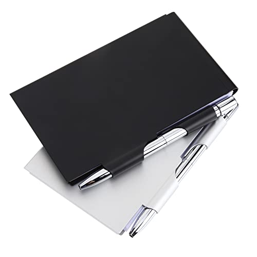 WEKAMOS 2 Stück Metall Taschen Notizbuch mit Etui und Stift Tragbares Notizbuch für Büro Schule und Zuhause Langlebig Nachfüllbar für Notizen und Erinnerungen von WEKAMOS