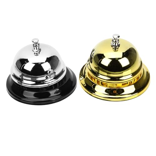 WEKAMOS 2 Stück Metall Tischglocke Stabile Serviceglocke mit Klarem Klang Vielseitig für Restaurant Empfang Bar Küche und Party spiel Einfache Bedienung durch Druckknopf Langlebiges WEKAMOS 2 Stück Metall Tischglocke Stabile Serviceglocke mit Klarem Klang Vielseitig für Restaurant Empfang Bar Küche und Party spiel Einfache Bedienung durch Druckknopf Langlebiges von WEKAMOS