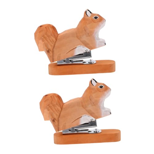 WEKAMOS 2 Stück Mini Holz-tacker mit Eichhörnchen-design Ergonomisch Handlich Zuverlässiger Bürohefter für Schule und Büro Kreatives Tier-motiv Kompakter Klammer-tacker für Kleine WEKAMOS 2 Stück Mini Holz-tacker mit Eichhörnchen-design Ergonomisch Handlich Zuverlässiger Bürohefter für Schule und Büro Kreatives Tier-motiv Kompakter Klammer-tacker für Kleine von WEKAMOS