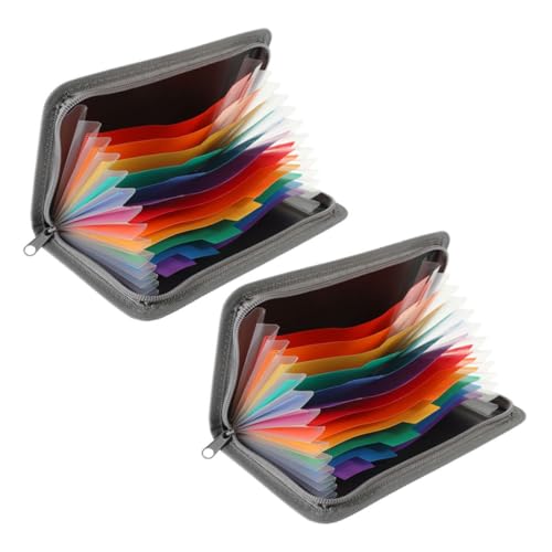 WEKAMOS 2 Stück Mini Windmappen Organizer Teiliges Erweiterbarer Aktenordner mit Reißverschluss für Dokumente Quittungen und Karten für Vielseitige Aufbewahrung von WEKAMOS