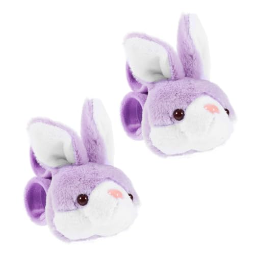 WEKAMOS 2 Stück Plüsch Tier Klappringe Lustige Snap Armbänder mit Hasen für Kindergeburtstage und Partys Leicht und Bequem Partygeschenk von WEKAMOS
